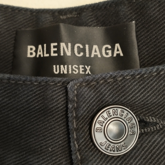 Balenciaga Jean Shorts Black Waist Size 30 Large High End Up Scale Preppy - Picture 3 of 9